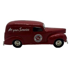Vtg Amoco Standard Oil 1940 Ford Panel Van Red Bank Diecast #FX5558 with Key Box